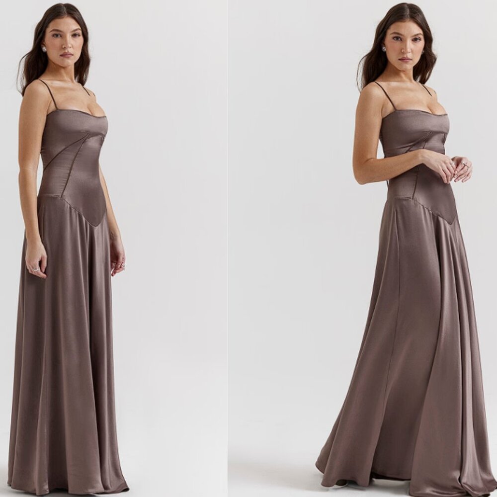 HOUSE OF CB 'Anabella' Smoke Lace Up Maxi Dress NWOT - Picture 5 of 11